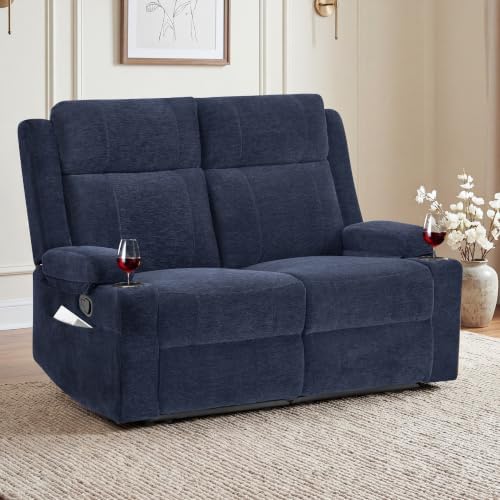 GUEAPY Reclining Loveseat for Living Room, Dual Cup Holders, 2 Side Pockets by GUEAPY