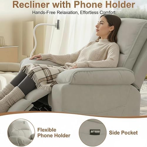 YuuYee Nursery Glider Recliner Chair, 360° Swivel Rocker Recliner - Image 4