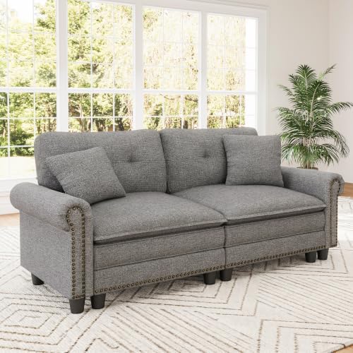 SUNSHINE VALLEY 73.2" Modular Loveseat Cloud Couch Rolled Arms & Deep Seats by SUNSHINEVALLEY