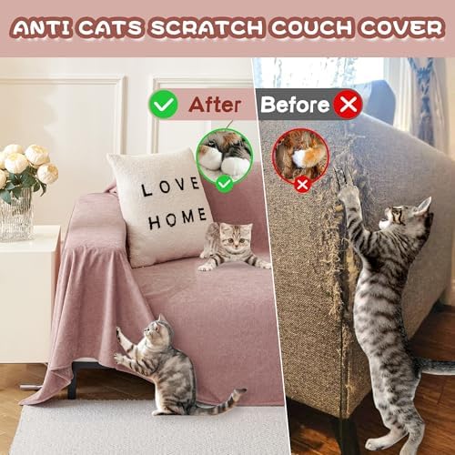 MYSKY HOME Pink Sofa Cover, Couch Covers - Image 5