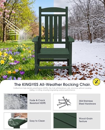 KINGYES Oversized Outdoor Rocking Chair - Image 4