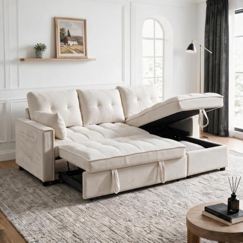 NicBex 71" L Shaped Queen Pull Out Sofa Bed by NicBex