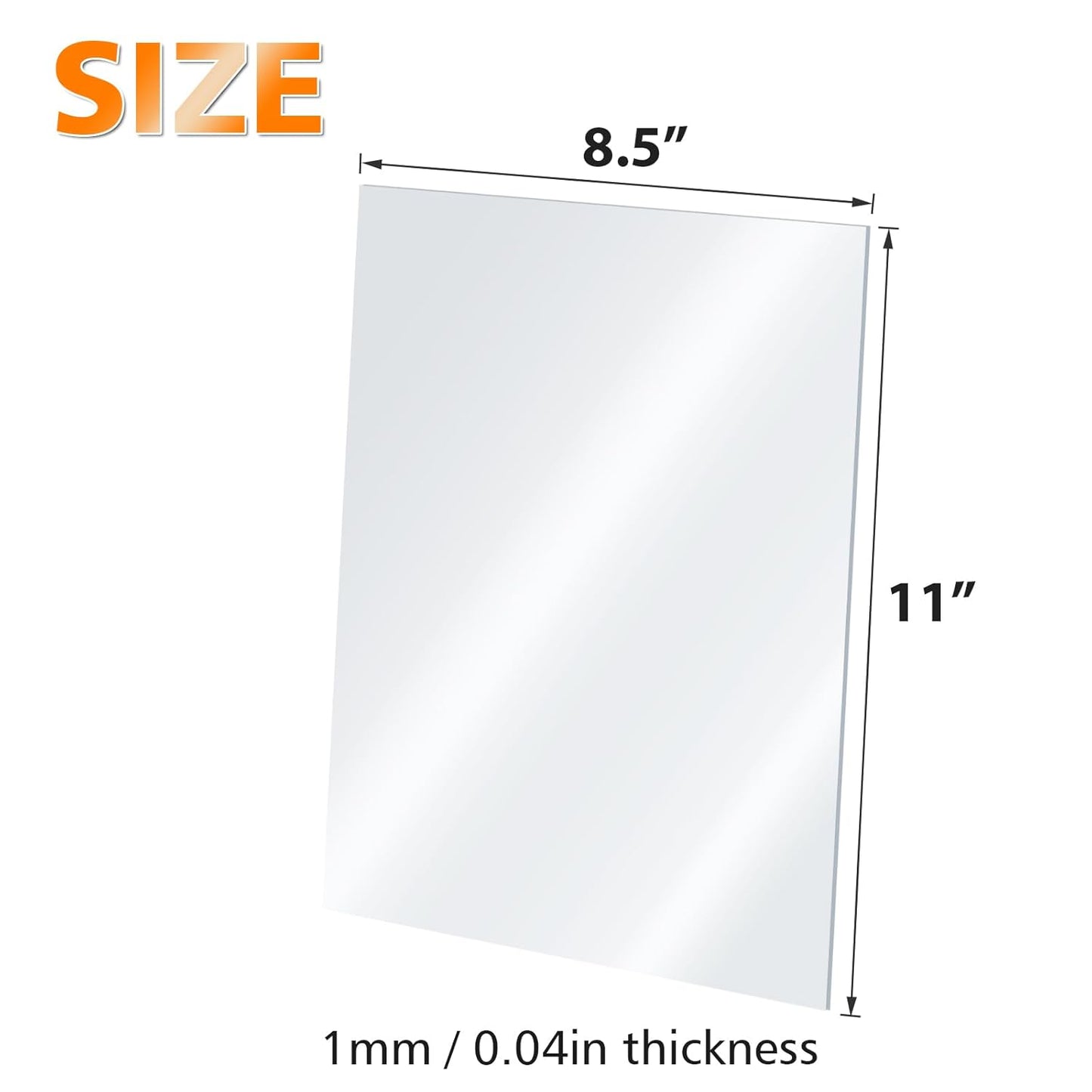 Egofine Plexiglass Sheets Acrylic Sheets 6 Pack of 8.5x11’’ 0.04 Thick Clear Plastic Cast Transparent Plexi Glass for Crafting Projects, Replacement Picture Frame Glass, DIY Display, Easy to Cut