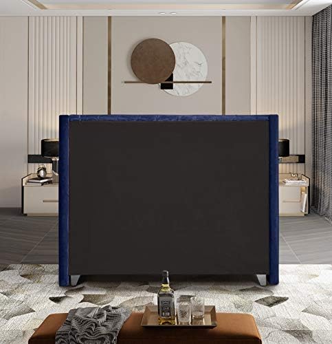 Meridian Furniture Aiden Collection AidenNavy-K Modern | Contemporary Velvet - Image 7