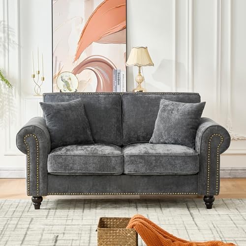 KEIKI 64" Oversized Chenille Loveseat Sofa by KEIKI