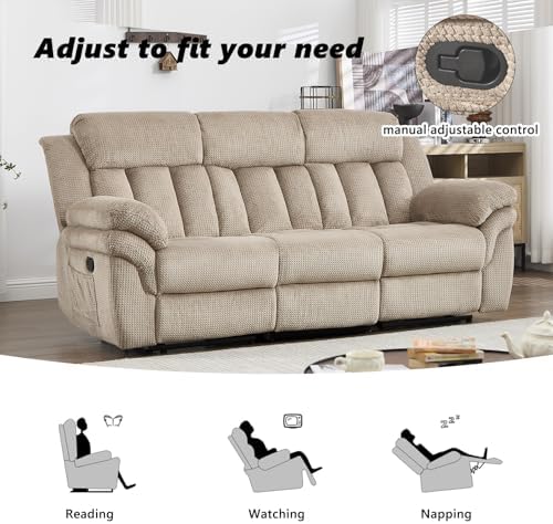 CANMOV Recliner Sofa Set, Manual Reclining Sofa - Image 3