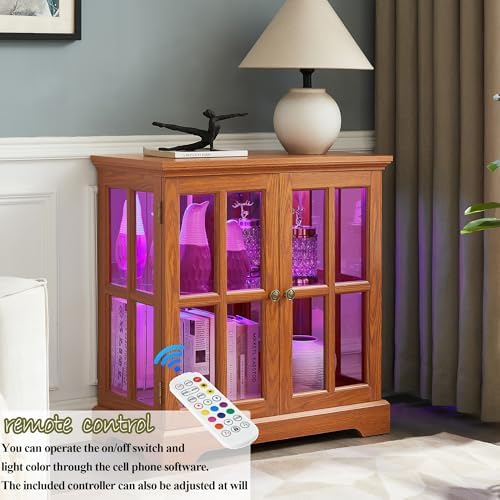 30" Glass Curio Display Storage Cabinet - Image 6