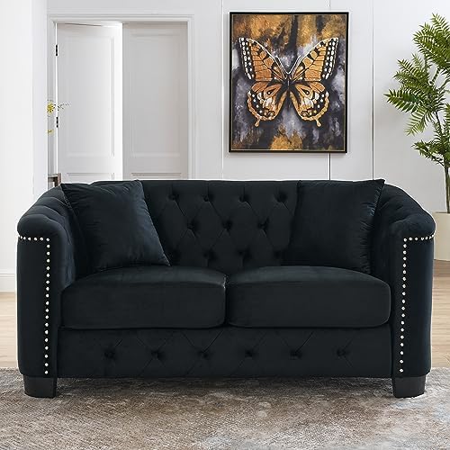 59" Modern Velvet Chesterfield Sofa by Kolavess