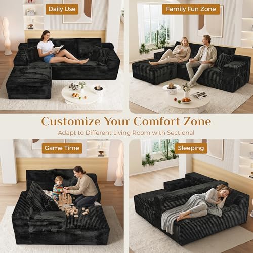 108" Boneless Cloud Sectional Couches - Image 4