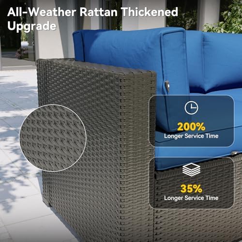 Aoxun Patio Furniture Set, 7 Piece Outdoor Sectional Sofas - Image 4