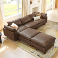 CHITA 127" Leather Super Large Sectional Couches by Unknown