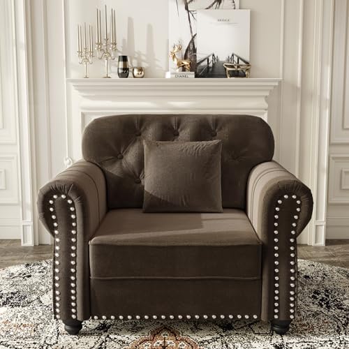 KEIKI 41" Velvet Chesterfield Sofa by KEIKI