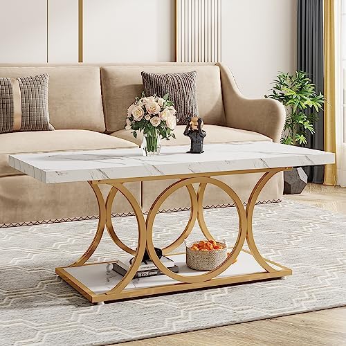 Tribesigns 46.45” Rectangle Coffee Table, Modern Coffee Tables - Image 3