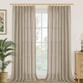 YoungsTex Oatmeal Linen Curtains 84 Inch Length by YoungsTex