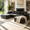 Oversized Modular Sectional Sofa, Dark Grey by Atrtivoent