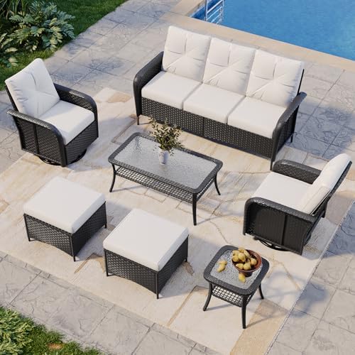 Aoxun 7-Piece Wicker Rattan Patio Furniture Set by Aoxun