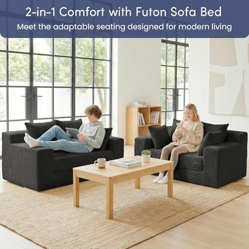 cidludto Boneless Couch Loveseat Sleeper, Convertible Sofa Bed Folding Couch - Image 3