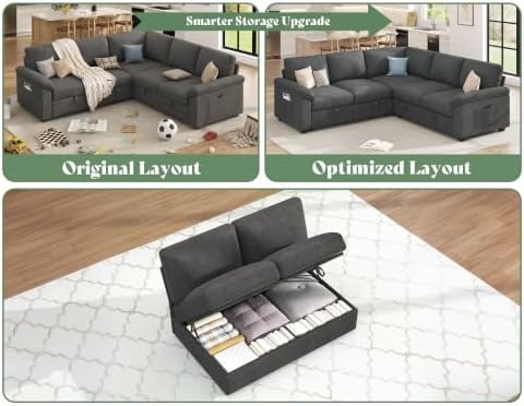AMERLIFE 81" Sofa Bed, Sectional Sleeper Sofa - Image 4