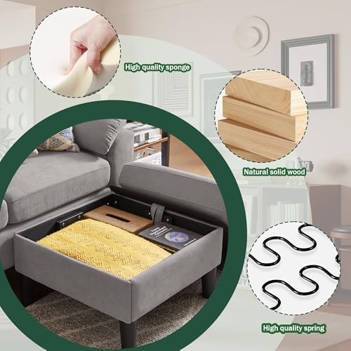 80" Convertible Sectional Sofa, Small L Shaped 3 Seat Couch - Image 6