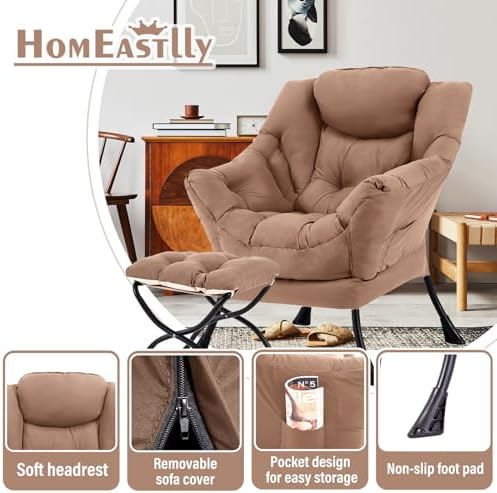 Lazy Chair with Ottoman, Soft Comfy Chair - Image 6