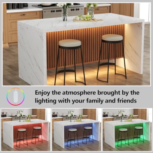 63" Large Imitation Marble Dining Table - Image 5