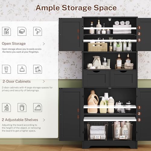 TEENFON Tall Bathroom Storage Cabinet - Image 5
