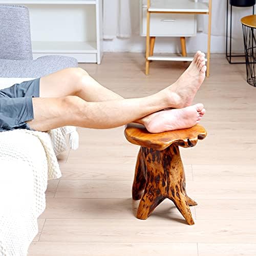 Brefhome 14.5" Tall Cedar Tree Stump Stool, Natural Wood Stump Side Table - Image 4