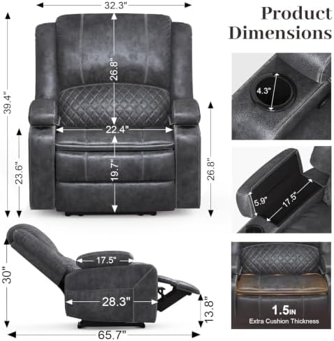 Manual Reclining Chairs, RV Single Sofa, Home Theater Seating - Image 2