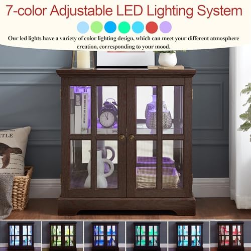 30" Glass Curio Display Storage Cabinet - Image 5