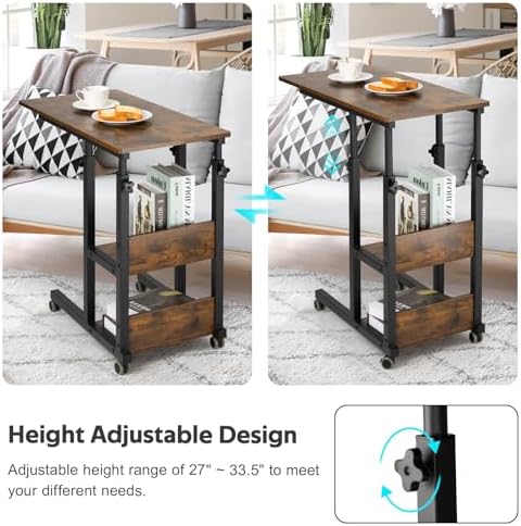 Hadulcet C Shaped Side Table Adjustable, Height Adjustable C Table - Image 5