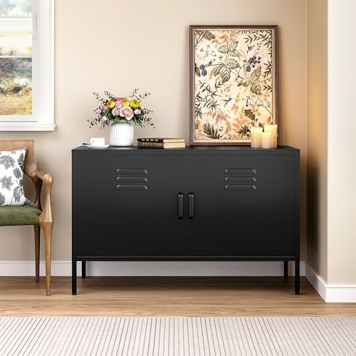SISESOL Black Metal Storage Cabinet by SISESOL