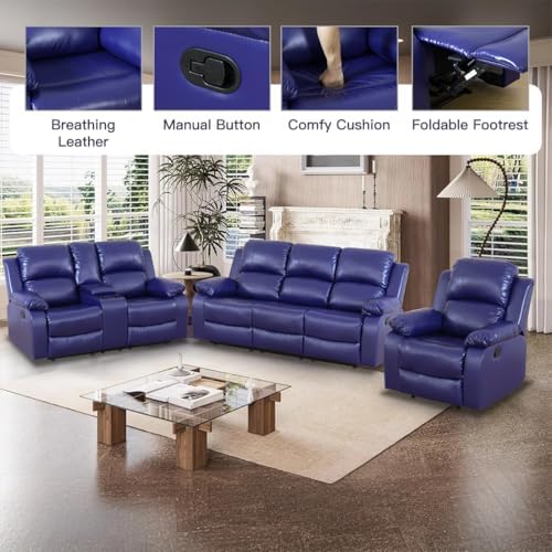 Manual Reclining Couch Sofa Set - Image 3