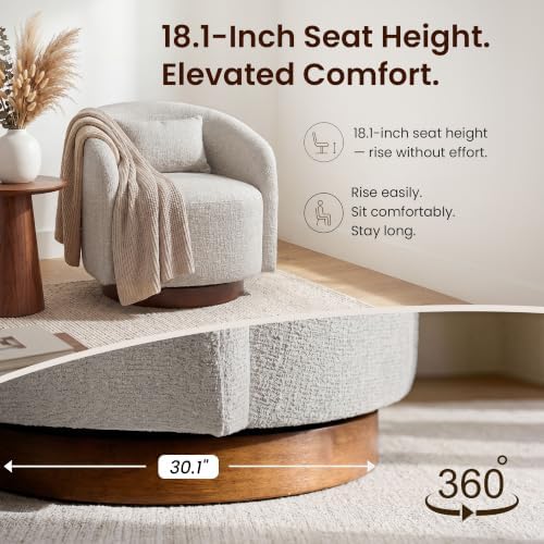 COLAMY Swivel Accent Chair for Living Room, Swivel Barrel Chair - Image 3