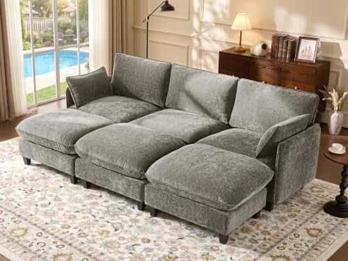 Ihanherry 105" Sleeper Sofa, Modular Sectional Cloud Couch by iHanHerry