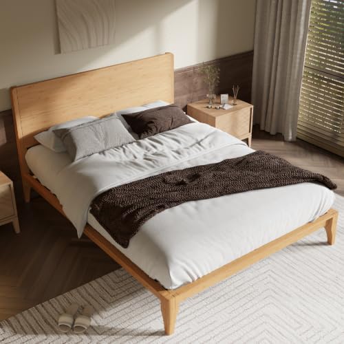 Merax Queen Size Bamboo Platform Bed Frame - Image 3