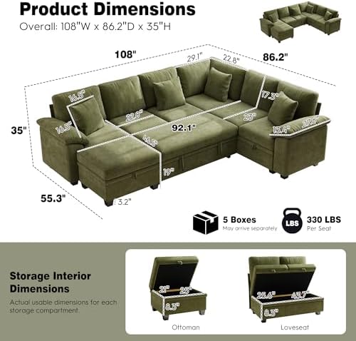 Ihanherry 108" Modular Sectional Sofa - Image 3