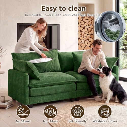 77" Cloud Chenille Loveseat Sofa Couch - Image 6