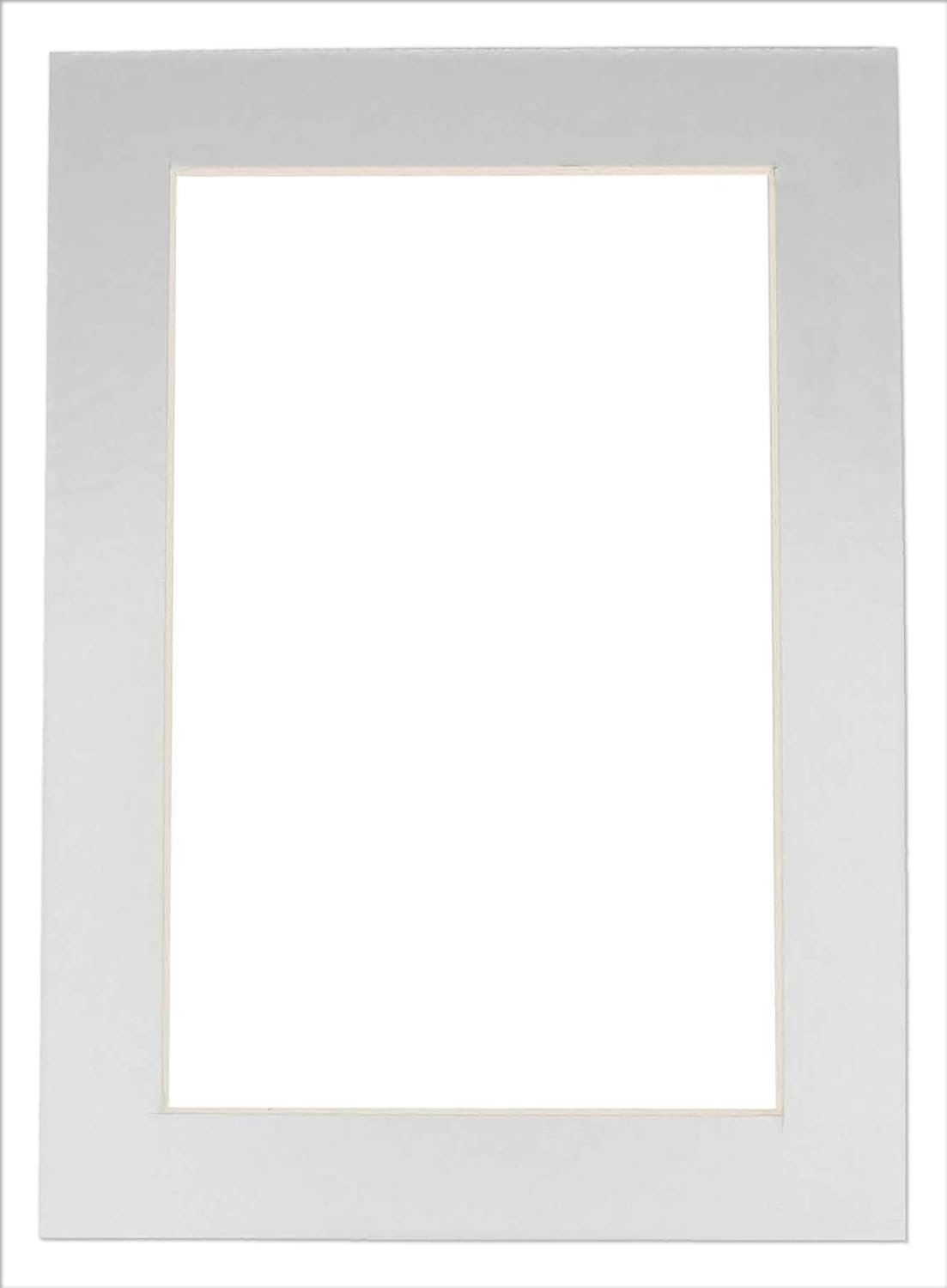 Pack of 25 Acid Free 8x10 Mats Bevel Cut for 5x8 Photos - Metallic Silver Precut Matboards With Backing Boards and Clear Photo Mat Bags For Pictures, Photos, Framing - 4-ply Thickness
