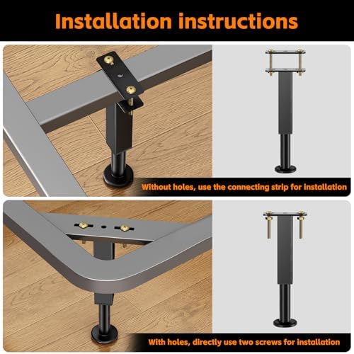 6 PCS Adjustable Height Bed Support Legs, 6.2-7.5 in Metal Bed Risers - Image 5