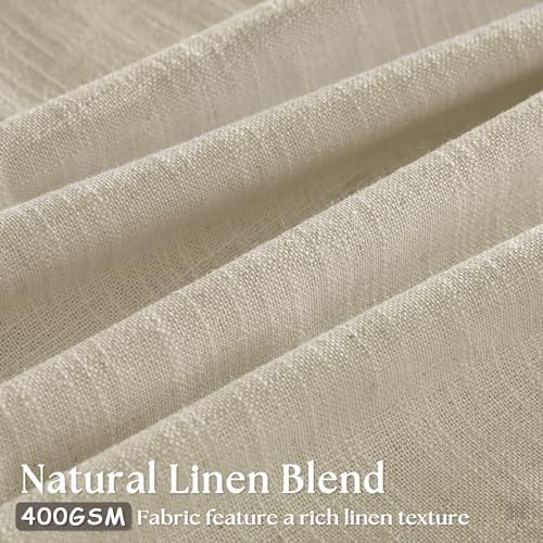 TWODRAPES Beige Pinch Pleated 100 Inch Flax Linen Curtains 2 Panels - Image 3