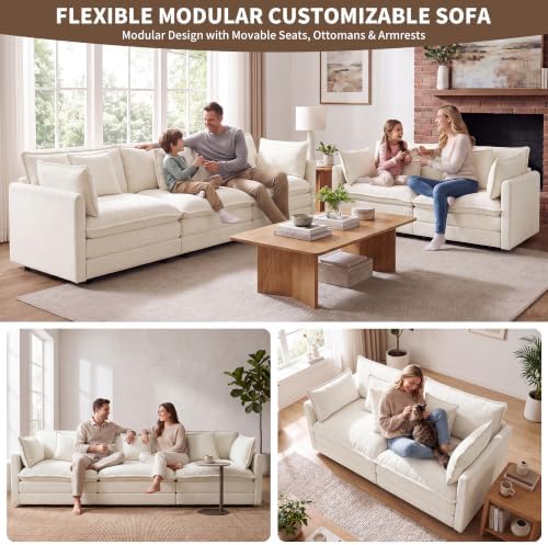 Tmsan 146.5" Oversized Modular Sectional Sofa, Large Deep Seat L Shaped - Image 7
