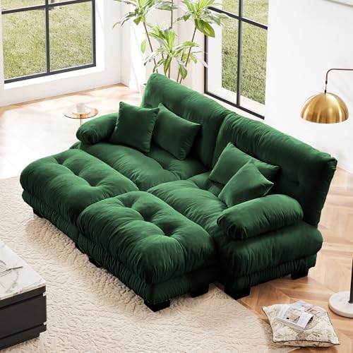 Modular Sectional Sofa for Living Room, 94.4" U-Shaped Comfy Couch by Wunlerlant