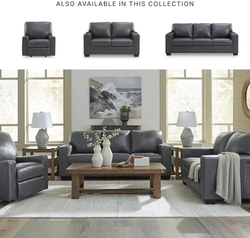 Signature Design by Ashley Leather Rocker Recliner Chair - Image 6