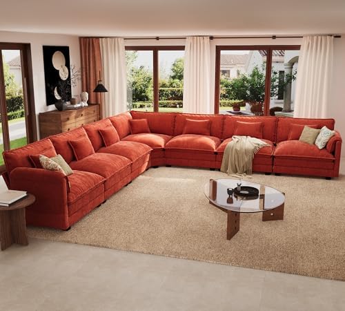 ELUCHANG 150" Oversized V Shaped Modular Sectional Sofa Couch, Comfy Cloud Couch by ELUCHANG