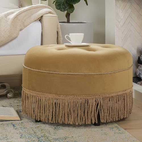 Jennifer Taylor Home Yolanda Upholstered Round Accent Ottoman - Image 6