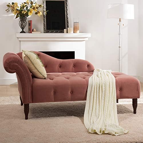 Jennifer Taylor Home Samuel Tufted Roll Arm Chaise Lounge, Ash Rose Pink Velvet - Image 2