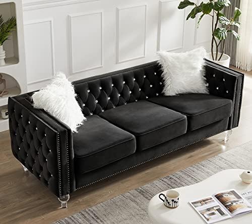 Mikibama Velvet 3 Seater Sofa Couch - Image 2