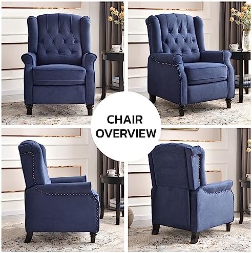 EBELLO 2 Pcs Pushback Recliner Chairs, Fabric Armchair Push Back Recliner - Image 6