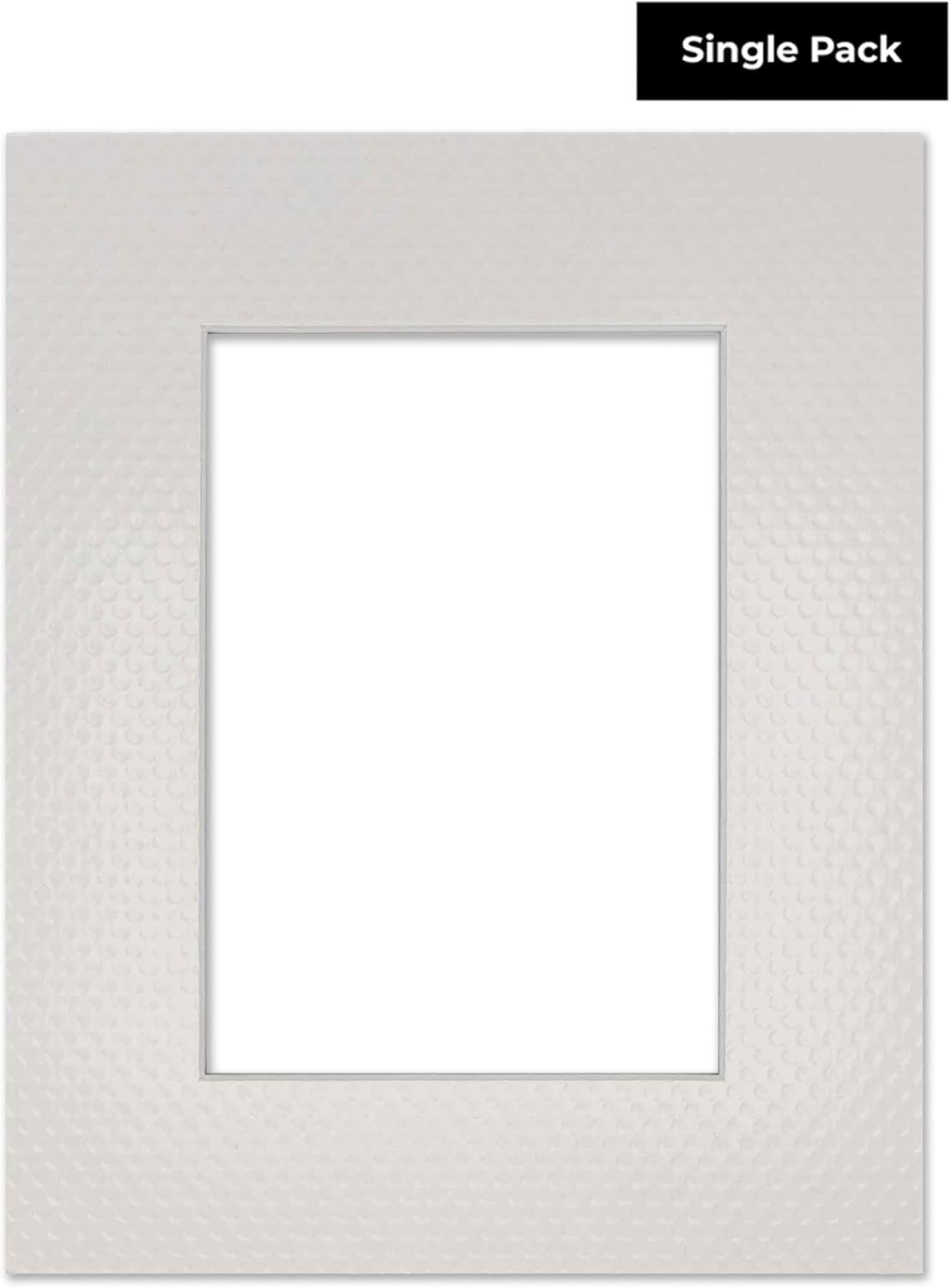 8x10 Mat Bevel Cut for 5x8 Photos - Acid Free Golf Ball Texture Precut Matboard With Backing Board and Crystal Clear, Self Seal Photo Mat Bag - For Pictures, Photos, Framing - 4-ply Thickness