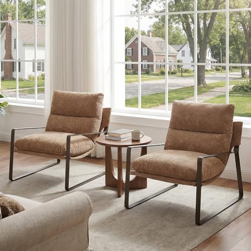 LukeAlon Modern Khaki Chenille Accent Armchair - Image 4